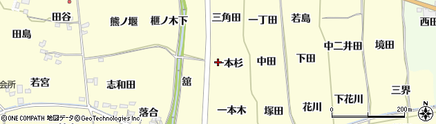 福島県福島市飯坂町湯野一本杉周辺の地図