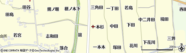 福島県福島市飯坂町湯野（一本杉）周辺の地図