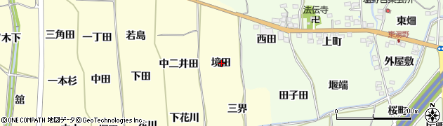 福島県福島市飯坂町湯野（境田）周辺の地図