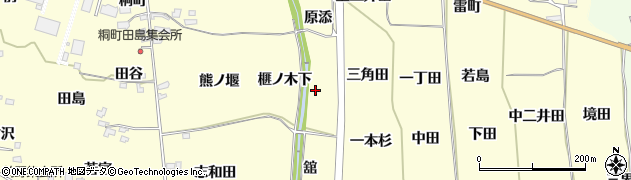 福島県福島市飯坂町湯野榧ノ木下周辺の地図