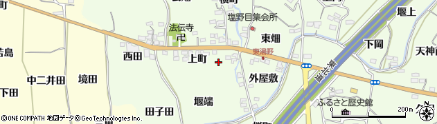 福島県福島市飯坂町東湯野（上町）周辺の地図