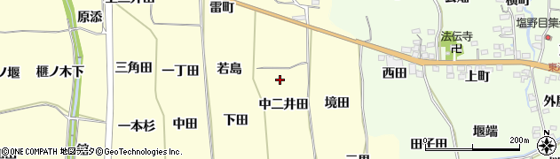 福島県福島市飯坂町湯野中二井田周辺の地図