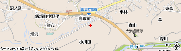 福島県福島市飯坂町中野（小川田）周辺の地図