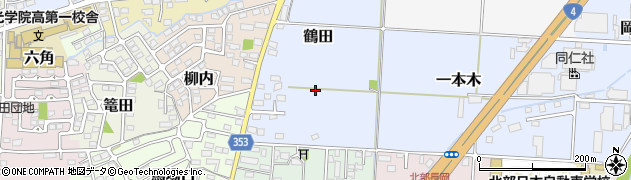 福島県伊達市鶴田周辺の地図