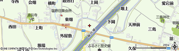 福島県福島市飯坂町東湯野堰下周辺の地図