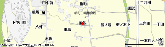 福島県福島市飯坂町湯野田谷周辺の地図
