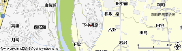 福島県福島市飯坂町下中川原周辺の地図