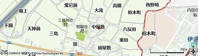 福島県福島市飯坂町東湯野中屋敷周辺の地図