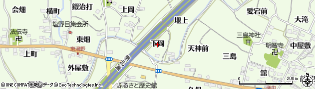 福島県福島市飯坂町東湯野（下岡）周辺の地図