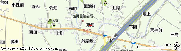 福島県福島市飯坂町東湯野東畑周辺の地図