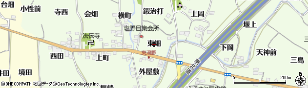 福島県福島市飯坂町東湯野（東畑）周辺の地図