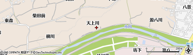 福島県福島市飯坂町中野（天上川）周辺の地図