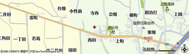 福島県福島市飯坂町東湯野寺西周辺の地図