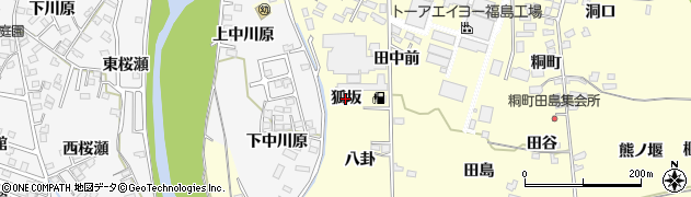 福島県福島市飯坂町湯野（狐坂）周辺の地図