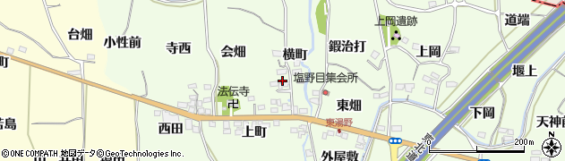 福島県福島市飯坂町東湯野（横町）周辺の地図