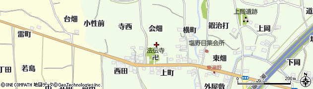 福島県福島市飯坂町東湯野（会畑）周辺の地図