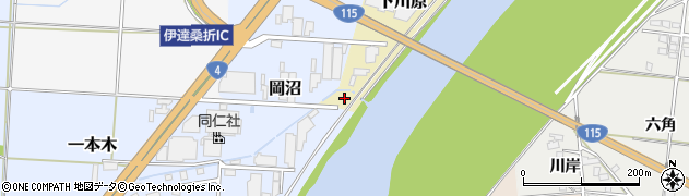 福島県伊達市下川原周辺の地図