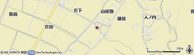 福島県伊達市梁川町細谷（山屋敷）周辺の地図