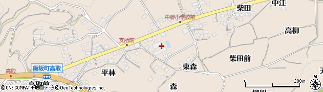 福島県福島市飯坂町中野東森周辺の地図