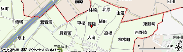 福島県福島市飯坂町東湯野（蛭樋）周辺の地図