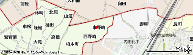 福島県福島市飯坂町東湯野（東野崎）周辺の地図