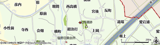 福島県福島市飯坂町東湯野宮西周辺の地図