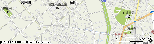福島県伊達市保原町（柏町）周辺の地図