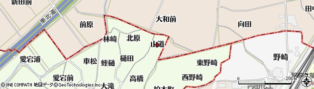 福島県福島市飯坂町東湯野（山道）周辺の地図