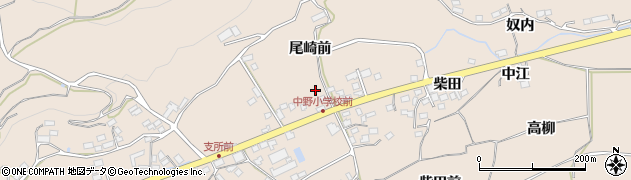 福島県福島市飯坂町中野（尾崎前）周辺の地図