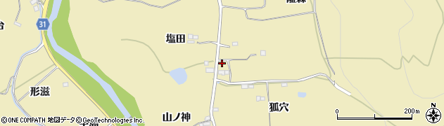 福島県伊達市梁川町大関塩田周辺の地図