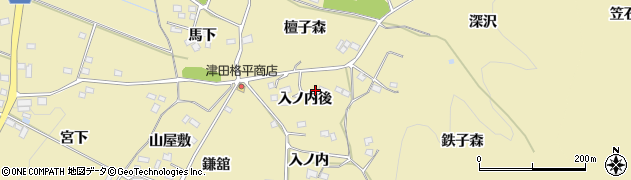 福島県伊達市梁川町細谷入ノ内後周辺の地図