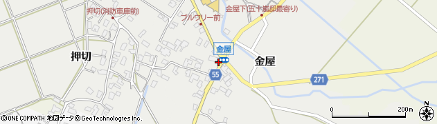 新潟県阿賀野市金屋周辺の地図