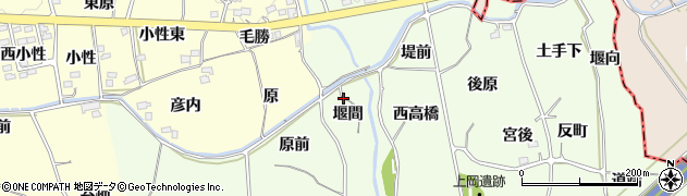 福島県福島市飯坂町東湯野堰間周辺の地図