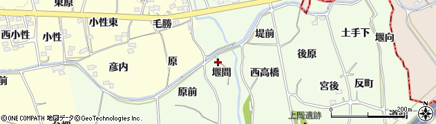 福島県福島市飯坂町東湯野（堰間）周辺の地図