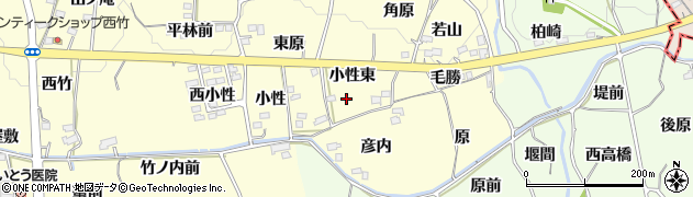 福島県福島市飯坂町湯野小性東周辺の地図