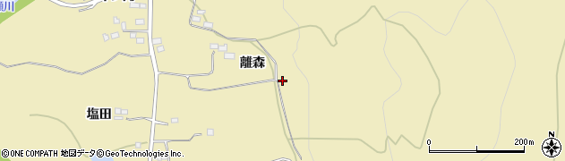 福島県伊達市梁川町大関（離森）周辺の地図