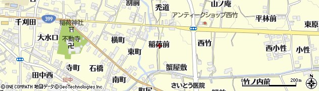 福島県福島市飯坂町湯野稲荷前周辺の地図
