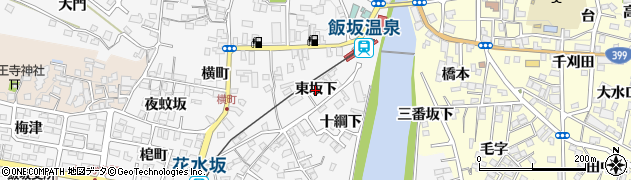 福島県福島市飯坂町（東坂下）周辺の地図