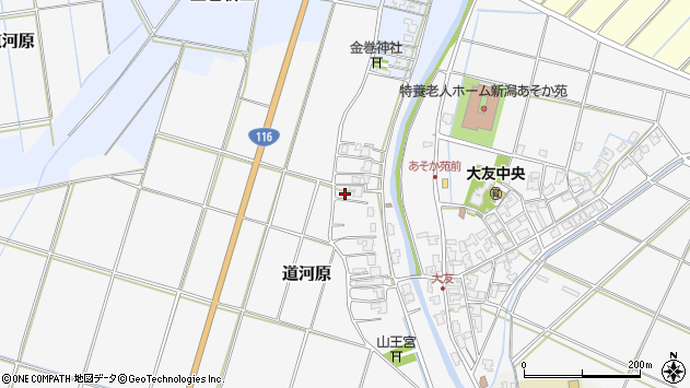 〒950-2147 新潟県新潟市西区道河原の地図
