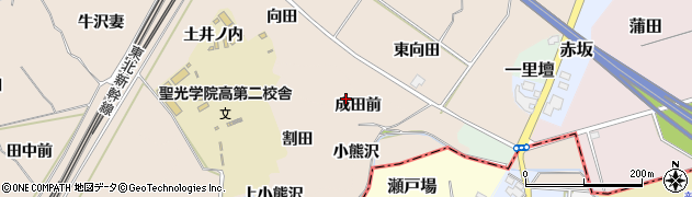 福島県伊達郡桑折町松原成田前周辺の地図