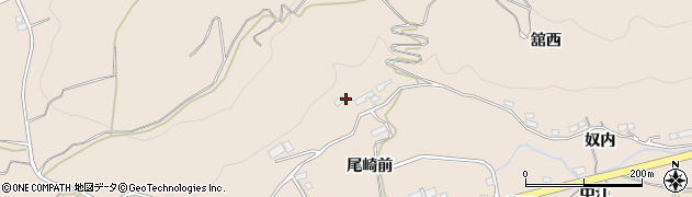 福島県福島市飯坂町中野（尾崎）周辺の地図