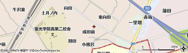 福島県桑折町（伊達郡）成田（大橋）周辺の地図