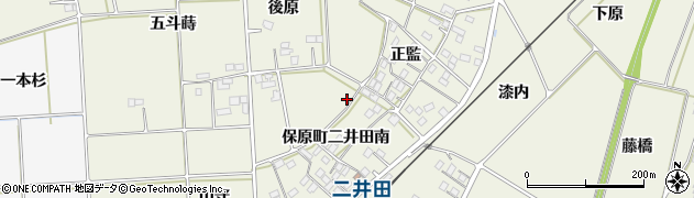 福島県伊達市保原町二井田（南）周辺の地図