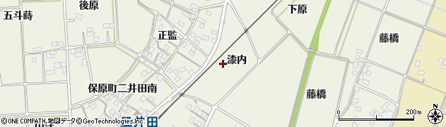 福島県伊達市保原町二井田（漆内）周辺の地図