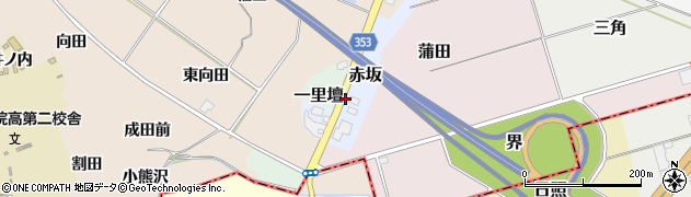 福島県桑折町（伊達郡）赤坂周辺の地図