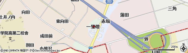 福島県桑折町（伊達郡）一里壇周辺の地図