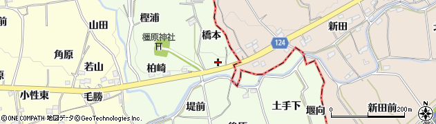 福島県福島市飯坂町東湯野（橋本）周辺の地図