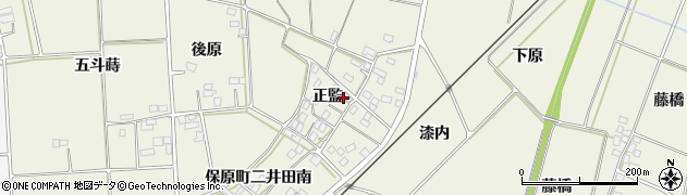 福島県伊達市保原町二井田正監周辺の地図