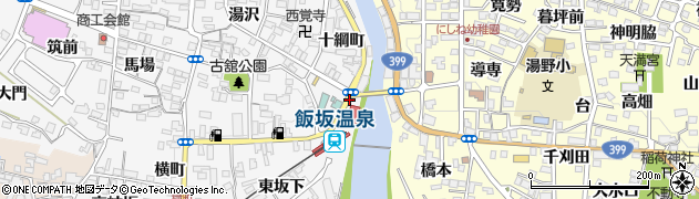 飯坂温泉駅周辺の地図