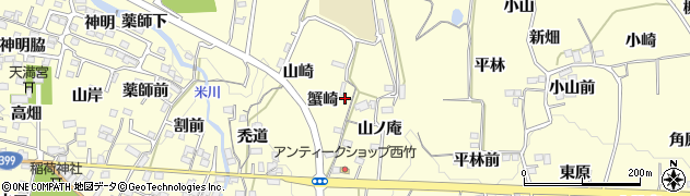 福島県福島市飯坂町湯野（蟹崎）周辺の地図